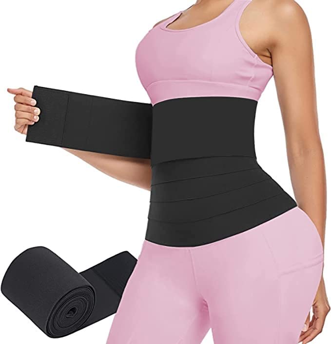 Waist Belt Elastic Band | Weight Loss Flat Belly Belt | Abdominal Belt for Post-Delivery Tummy Reduction | Tummy Wrap Waist Trainer (2 Meter)