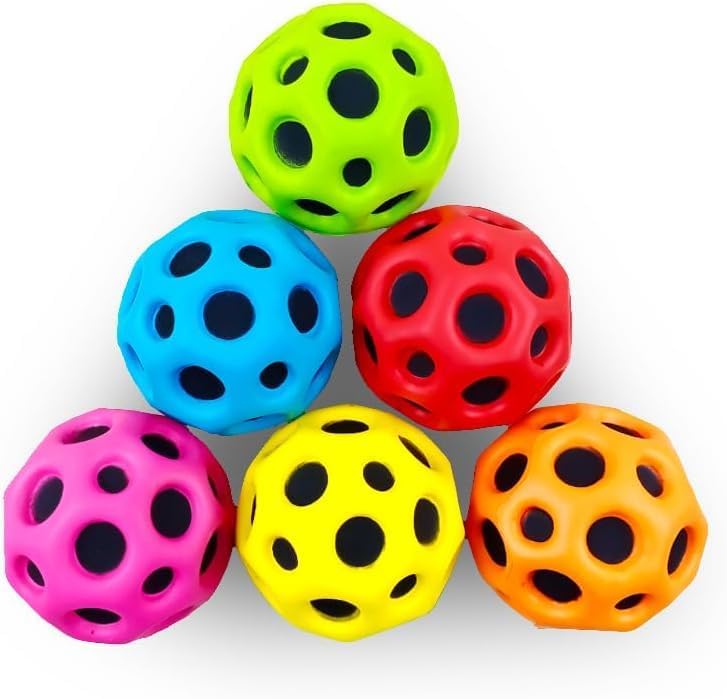 Rubber Moon Ball | Bouncy Coral Ball | Anti-Stress Soft Rubber Ball for Fun and Coordination