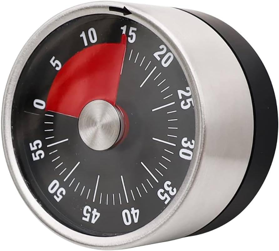 Magnetic Kitchen Timer | 60-Minute Countdown Mechanical Timer | Battery-Free Stainless Steel Timer for Cooking, Teaching, and Office Use