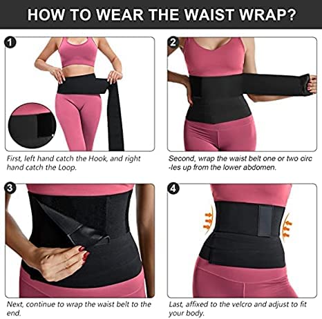 Waist Belt Elastic Band | Weight Loss Flat Belly Belt | Abdominal Belt for Post-Delivery Tummy Reduction | Tummy Wrap Waist Trainer (2 Meter)