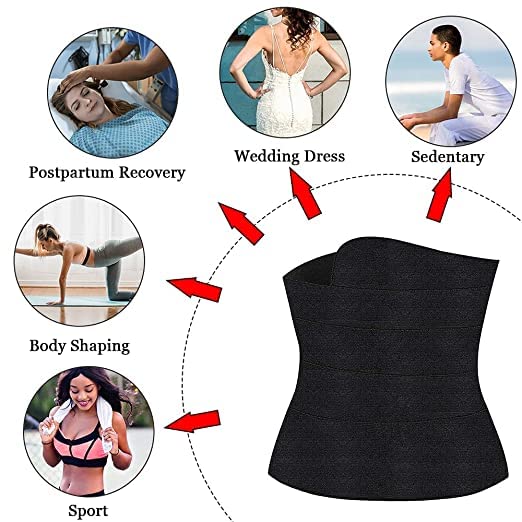 Waist Belt Elastic Band | Weight Loss Flat Belly Belt | Abdominal Belt for Post-Delivery Tummy Reduction | Tummy Wrap Waist Trainer (2 Meter)