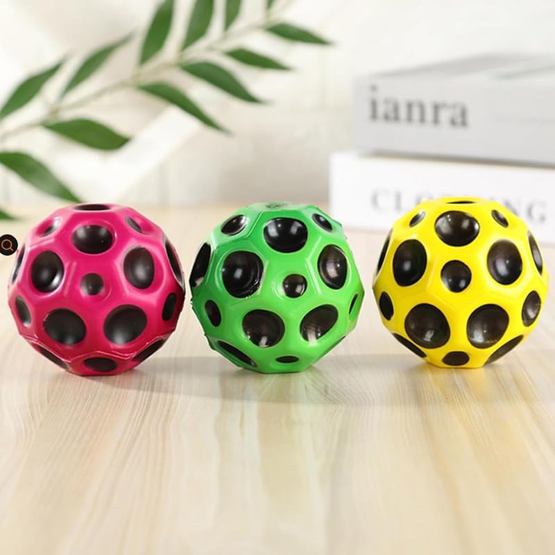 Rubber Moon Ball | Bouncy Coral Ball | Anti-Stress Soft Rubber Ball for Fun and Coordination