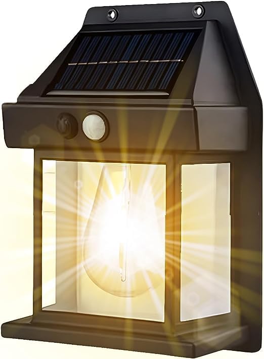 Solar Wall Bulb with Motion Sensor | LED Outdoor Garden Wall Light | IP65 Waterproof Solar Wall Lamp