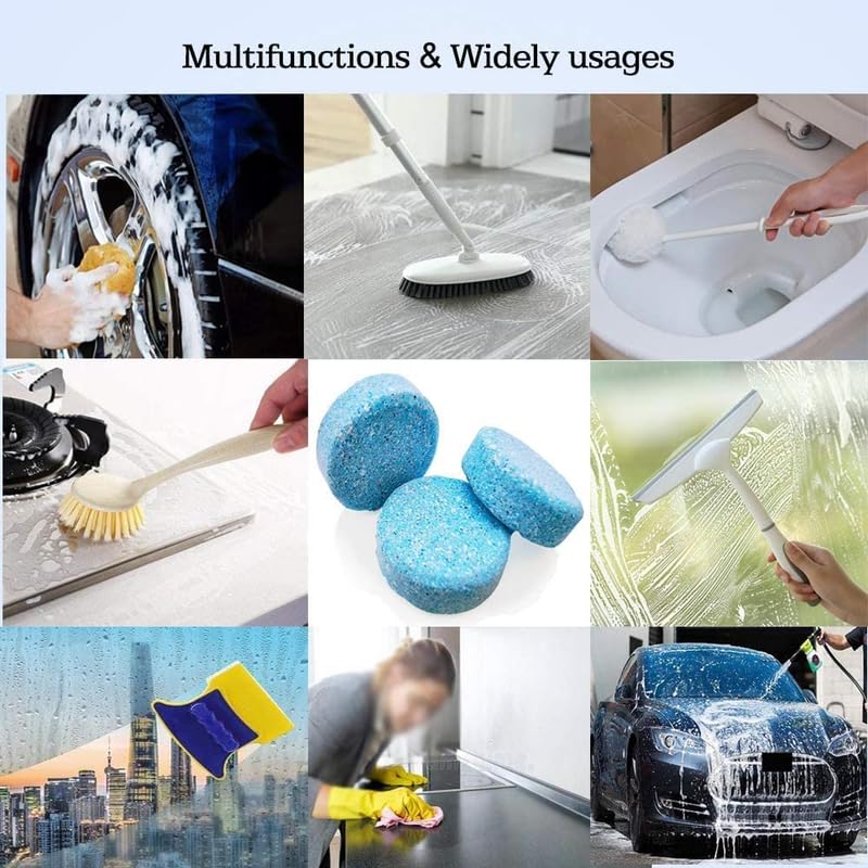 Car Cleaning Tablet | Car Wiper & Glass Cleaner Effervescent Tablets | Car Washing Detergent Tablet (Pack of 10)