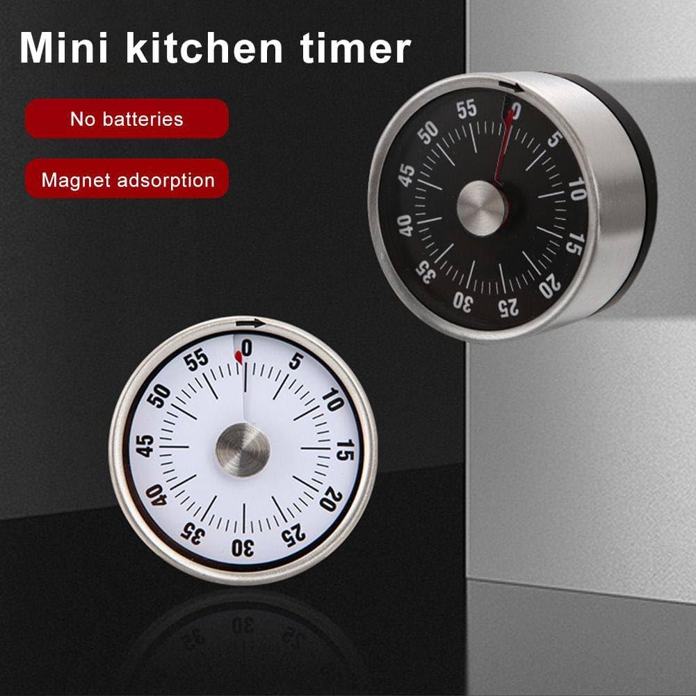 Magnetic Kitchen Timer | 60-Minute Countdown Mechanical Timer | Battery-Free Stainless Steel Timer for Cooking, Teaching, and Office Use