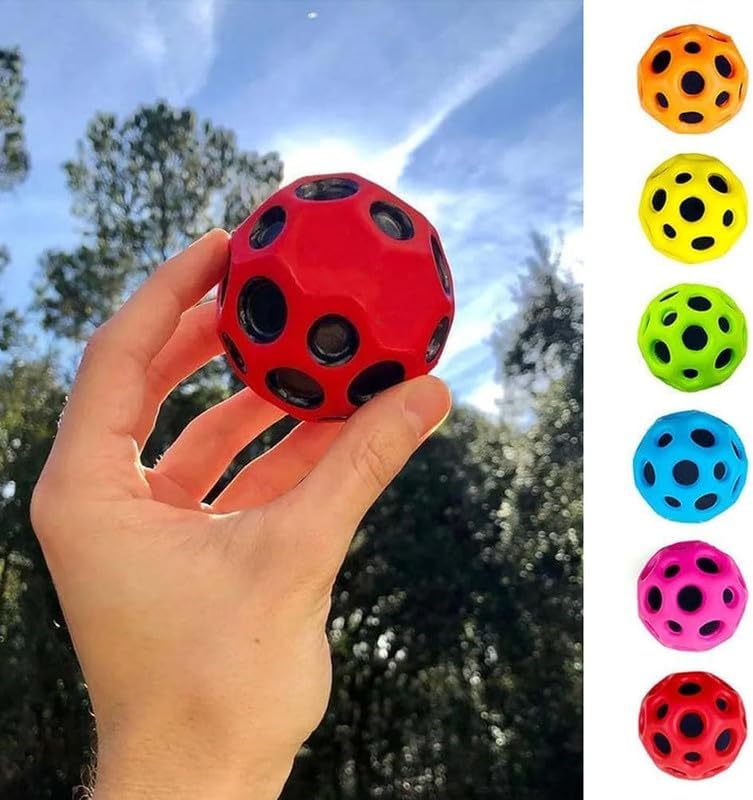 Rubber Moon Ball | Bouncy Coral Ball | Anti-Stress Soft Rubber Ball for Fun and Coordination