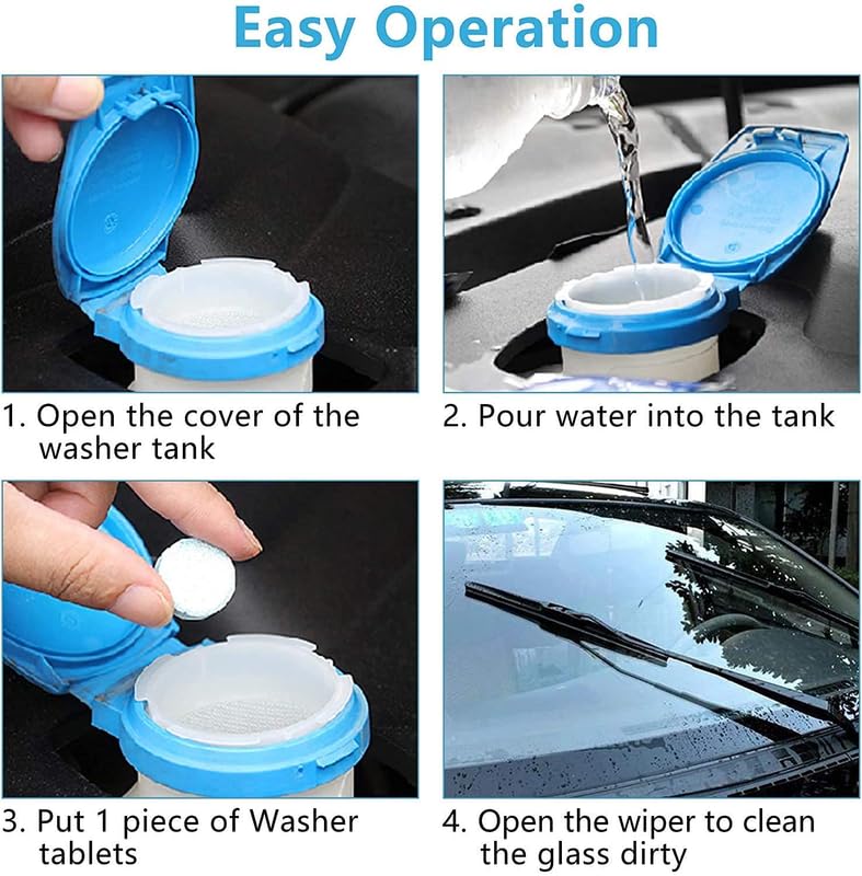 Car Cleaning Tablet | Car Wiper & Glass Cleaner Effervescent Tablets | Car Washing Detergent Tablet (Pack of 10)