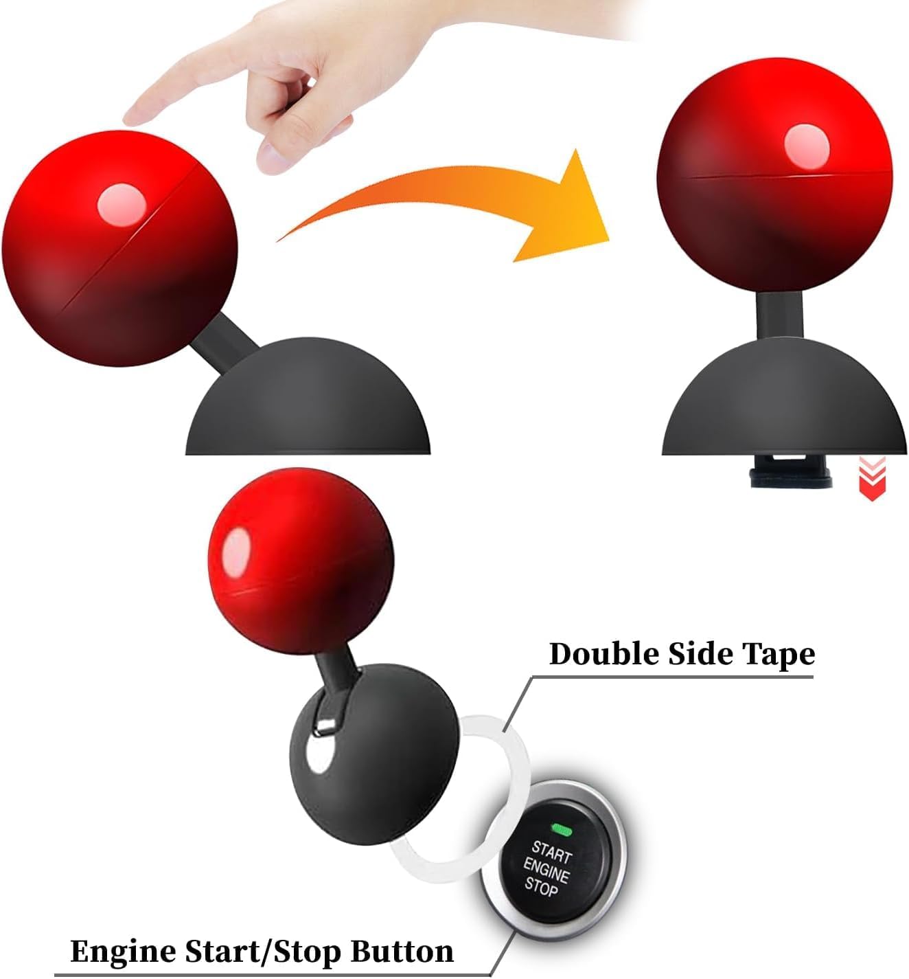 Push Button Start Lever | Car Push to Start Button Rocker | Engine Start Stop Joystick for Cars