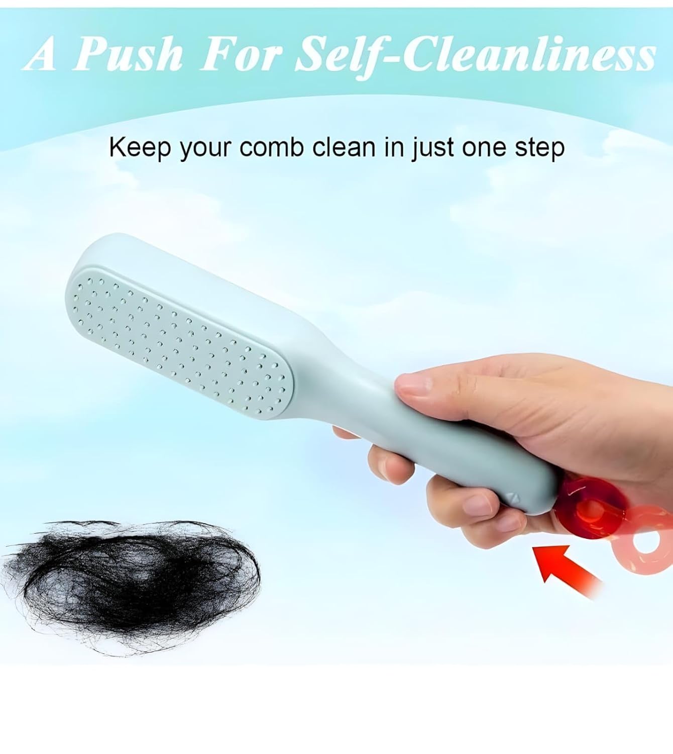 Self-Cleaning Anti-Static Massage Comb | Retractable Hair Brush for Easy Cleaning | Women's Multi-Color Hair Styling Tool