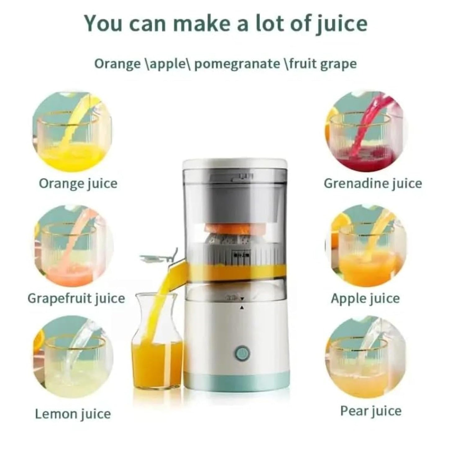 Electric Citrus Juicer | Wireless Rechargeable Squeeze Juicer | Portable Electric Fruit Juicer