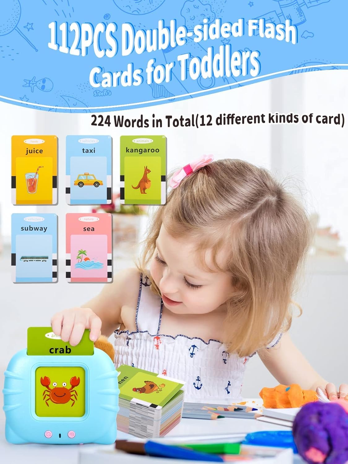 English Talking Flash Cards | Educational Learning Toys for 2-Year-Olds | Interactive Flash Cards for Kids