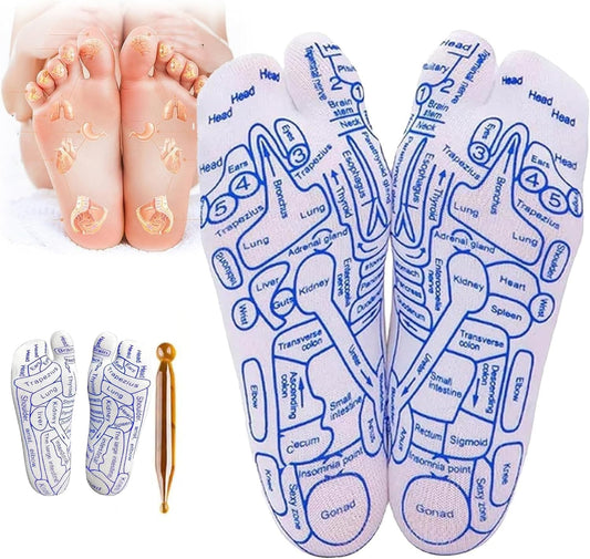 Modern Acupressure Reflexology Socks | Printed Foot Massage Chart Socks for Relaxation & Therapy