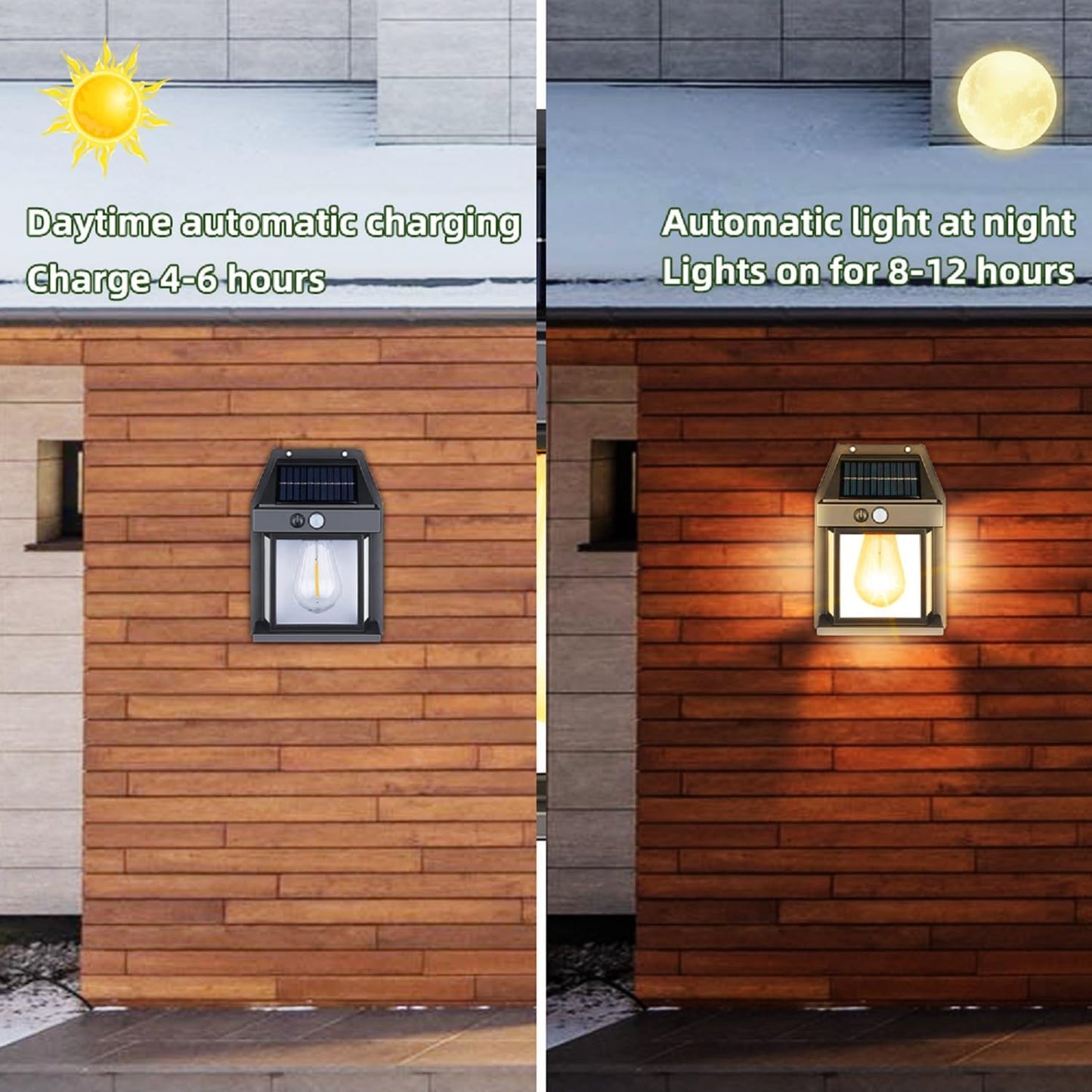 Solar Wall Bulb with Motion Sensor | LED Outdoor Garden Wall Light | IP65 Waterproof Solar Wall Lamp