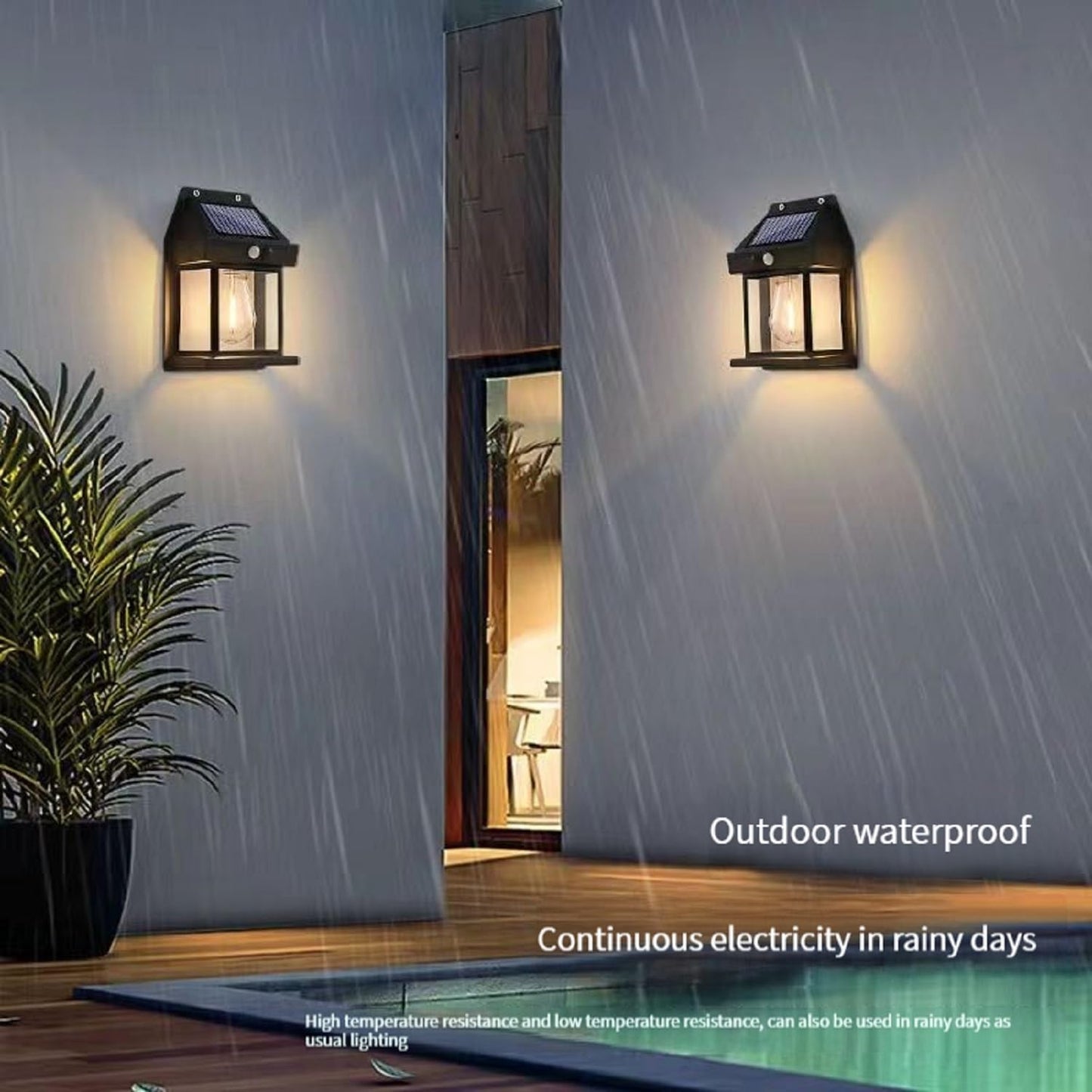 Solar Wall Bulb with Motion Sensor | LED Outdoor Garden Wall Light | IP65 Waterproof Solar Wall Lamp