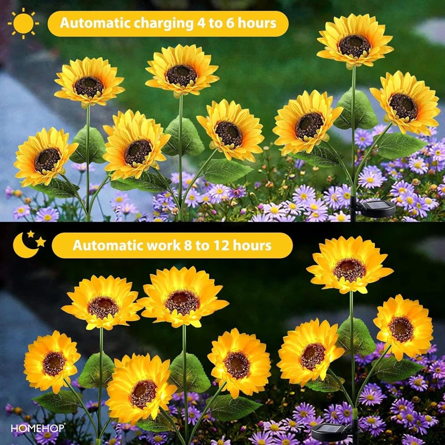 Sunflower Solar Garden Light | Flexible Solar-Powered Sunflower Light for Outdoor Decor