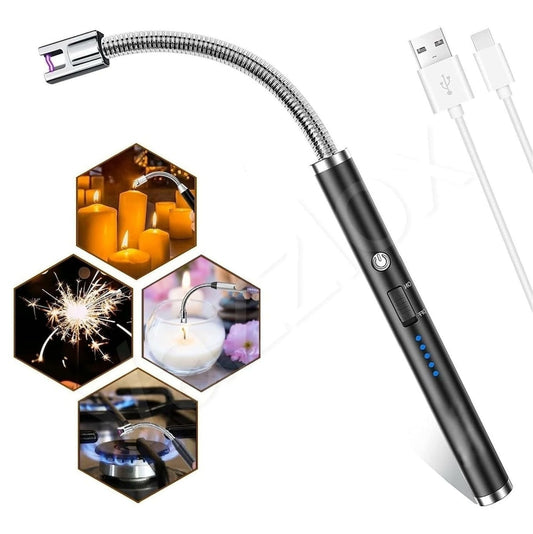 USB Rechargeable Electric Lighter | Flexible & Flameless USB Candle Lighter with Cable | Windproof & Eco-Friendly Design