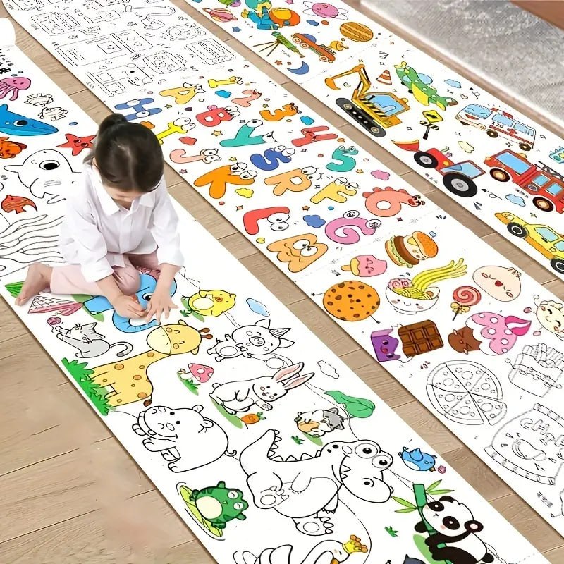 Children's Drawing Roll | 2024 New Sticky Coloring Paper Roll for Kids | 30CM x 3M DIY Painting & Early Educational Toy