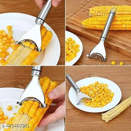 Stainless Steel Corn Peeler | Corn Kernel Remover & Thresher | Kitchen Corn Stripper & Slicer Tool